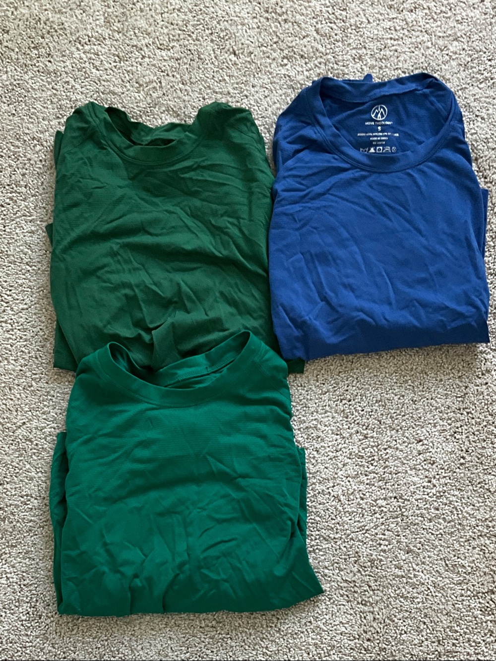 Activewear Long Sleeve Tee - Blue and Green